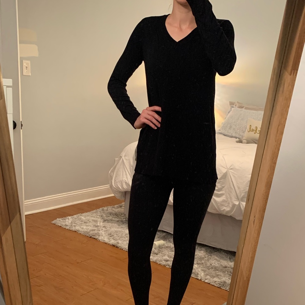 Black v-neck sweater
